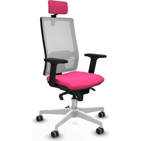 Horna sincro malla blanca similpiel rosa brazos 2D base blanca cabecero 2D ruedas 65mm engomadas (1/5)