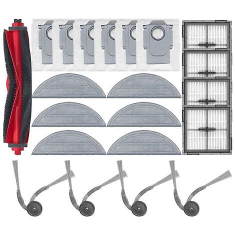 Lot de 21 pièces pour aspirateur robot Roborock Q10 VF/Q10 VF+ : brosse principale, filtre HEPA, lingette et sac à poussière. (1/5)