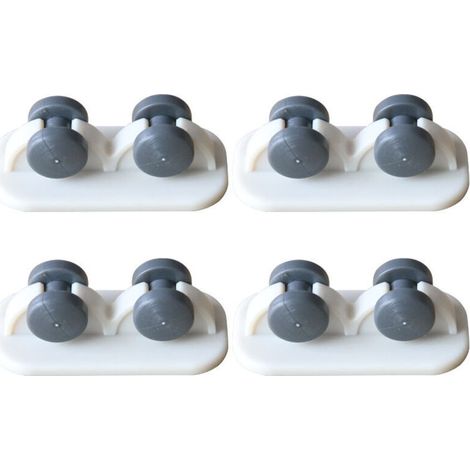 8 Pièces Mini Roulettes Auto-Adhésives Petit Roulettes Collant Plastique pour Meubles Bacs Chariot Table Pouf Stockage Conteneur (Blanc, Roue à Sens )