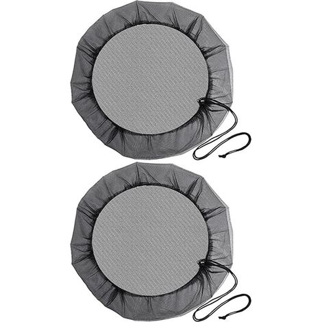 Filet de Baril de Pluie - Filet de Protection avec Cordon de Serrage - Pour Récupérateur d'Eau de Pluie - Diamètre Max 95 cm - 2 Pièces (1/5)