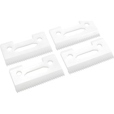 Lame de Rechange Réglable 2161 - Lame Couteau Mobile en Céramique Zircone - Compatible avec Tondeuses à Cheveux 5 Star Series Senior Magic Clip 8148/8504/1919 (Blanc, 4) (1/4)
