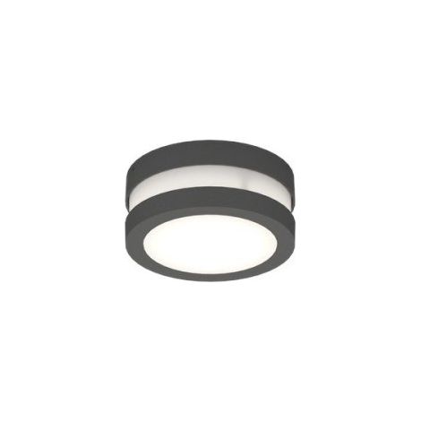Plafoniera moderna top light soho 14 gx53 led ip54 alluminio policarbonato, finitura metallo grigio-antracite