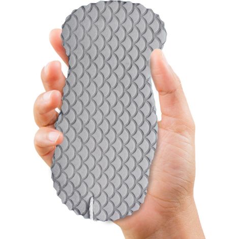 [Yue Xinghui] 1 éponge de bain 3D pour bébé avec motif écailles de poisson - Douce pour la peau, bain sans douleur pour les bébés (Gris, Taille unique)