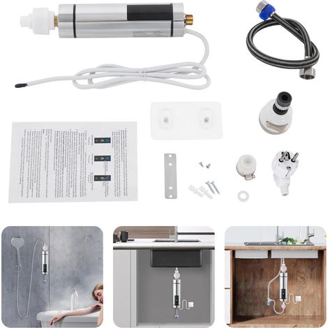 Chauffe-eau instantané électrique 3500 W, mini chauffe-eau instantané, mural, sans réservoir, pour douche, salle de bain, cuisine