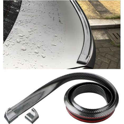 Spoiler De Coffre Arrière Voiture, Autocollant Lèvre D'aile Universel, Caoutchouc Doux Voiture Arrière Toit Tronc Spoiler Aile Lèvre Autocollant Garde, Accessoires Voiture(Fibre Carbone)
