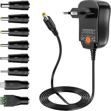 Alimentation universelle à découpage AC/DC avec 8 prises DC pour haut-parleurs, appareils photo, lampes, tablettes et autres appareils électroniques domestiques. (1/5)