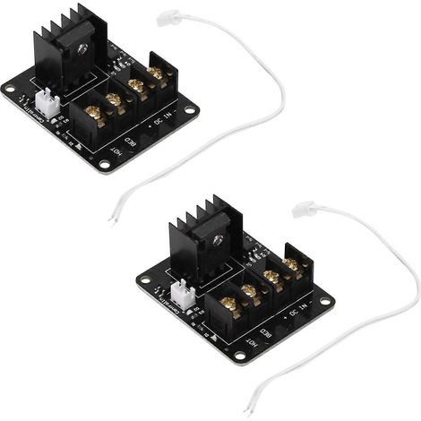 2x 3D-Drucker-Heizbett-MOSFET-Erweiterungsmodul inkl. 2-poligem Anschlusskabel, kompatibel mit Anet A8, A6 und A2, Schwarz