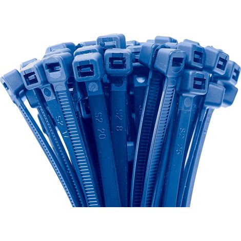 ERKO Fascette rilevabili Blu 200 x 3,6 mm 100 pezzi Fascette per contenitori da trasporto resistenti ai raggi UV, materiale contenente metallo, premium, UL 94-V2, poliammide 6,6 (1/5)