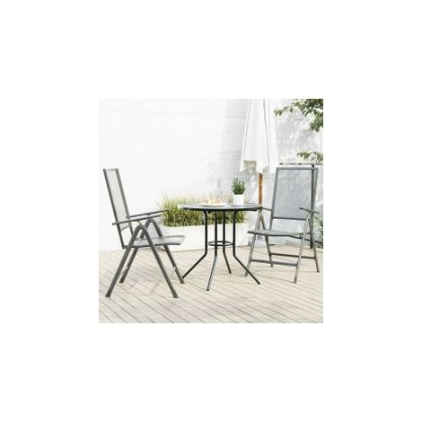 Ensemble de chaises de jardin inclinables 3 pcs anthracite (1/5)
