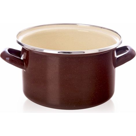 Marmite emaillee marron 18 cm 2 l