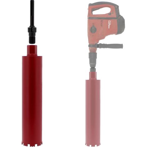 Diamantbohrkrone Ø 96 mm mit Adapter für Bohrmaschine und SDS-max-Bohrhammer