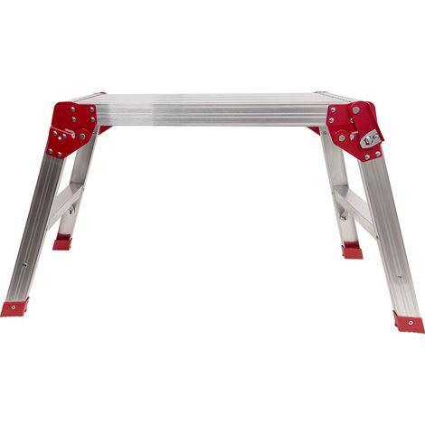 Hailo – Escabeau en aluminium 30 cm x 60 cm – Hauteur de travail 1,20 m – 3 marches – Pour chantiers humides et espaces confinés
