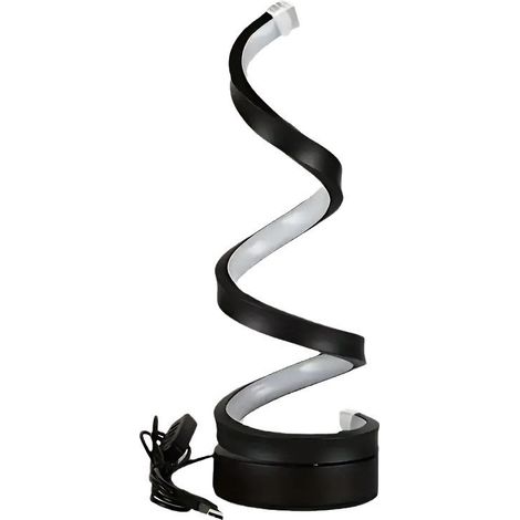 Lampe de bureau spirale, ambiance bar, veilleuse, moderne, simple, lampe de bureau LED réglable, noire créative