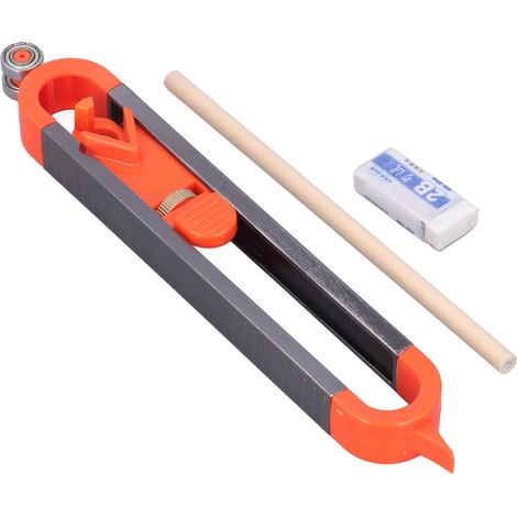 Jauge de contour en acier inoxydable, règle de traçage extensible à mouvement stable, 2 extrémités différentes, conception allongée (1/5)