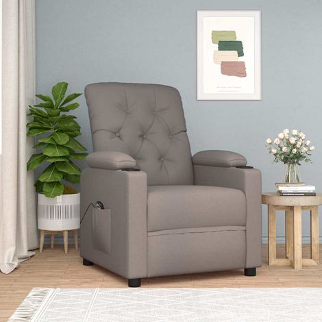 vidaXL Sillón reclinable eléctrico tela gris taupé (1/5)