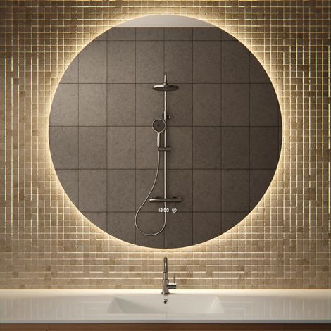 Runder, rahmenloser LED-Badezimmerspiegel 120 cm – 3 dimmbare Lichtmodi – Antibeschlagfunktion – IP44 wasserdicht und Touch-Bedienung – rostbeständig (1/5)