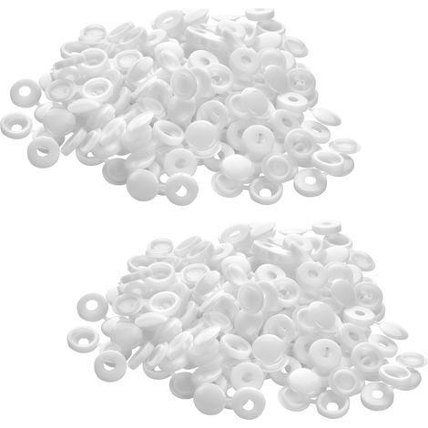 SOTECH Abdeckkappen Ø 13,3 x 3,5 mm für Senkkopf-Schrauben (Panhead-Schrauben mit Flachrundkopf) bis Ø 8,5 mm Kopfdurchmesser, 200 Stück - weiß (1/5)