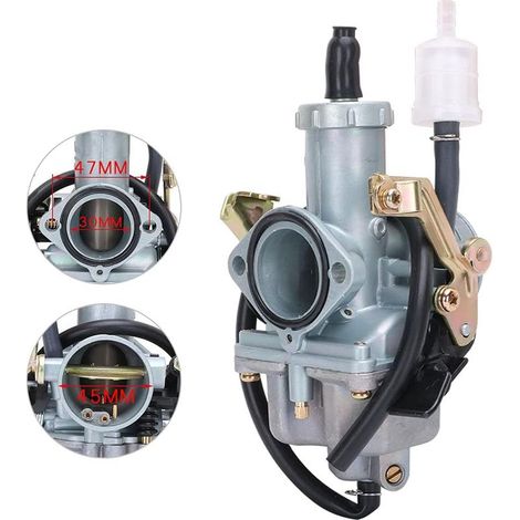 Carburateur Moto,Carburateur 30mm PZ30 pour Pit Bike Dirt Bike Go Karts ATV Quad Motos avec moteur CG 4 temps 200cc 250cc