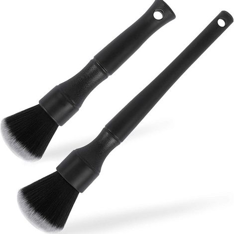 Lot de 2 brosses de polissage ultra-douces pour voiture Brosses anti-rayures pour l'intérieur et l'extérieur, les grilles d'aération, le tableau de bord, les jantes, le compartiment moteur et les sur (1/5)