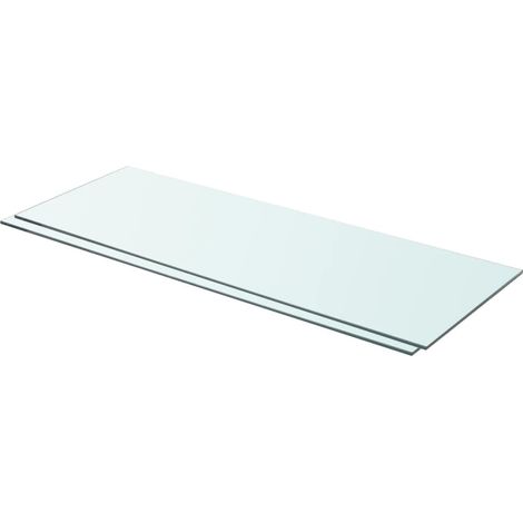 Panneaux d'étagère solide pour Rangment/stockage,panneau de remplacement 2 pcs Verre Transparent 80 x 30 cm - DH54633 (1/3)