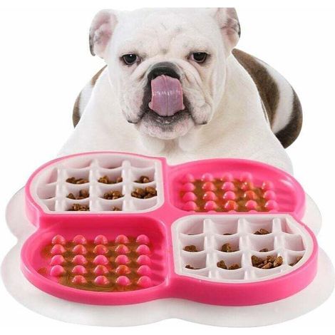 pair Gamelle Anti Glouton pour Chien,Interactif Tapis Lécher Chien Chat,Bol d'alimentation Lente,Tapis d'Alimentation Lente Pour Animaux de Compagnie,favorise Une Alimentation Saine et Une Digestion L (1/4)