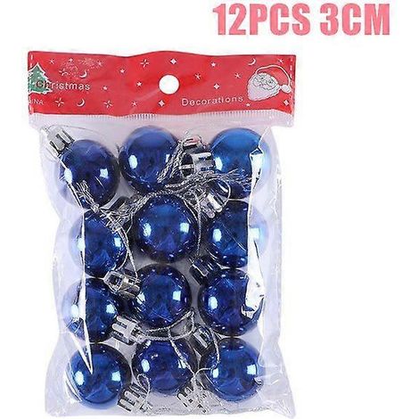 Boules de Noël décoratives, pendentifs à suspendre au sapin, sphères de Noël de 6 cm, décoration de Noël, cadeau de Nouvel An, type 13, 12 pièces de 3 cm (1/5)