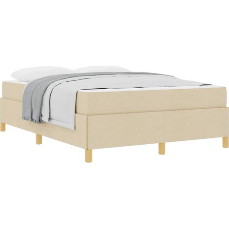 Maison Exclusive - Struttura del letto con materasso Crema 160 x 200 cm Tessuto