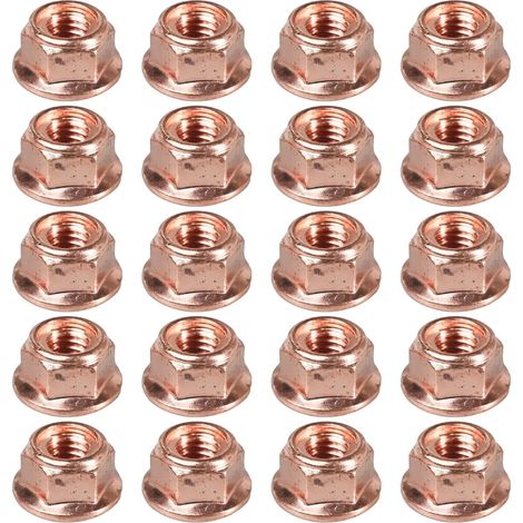 20pcs ecrou collecteur echappement m8 cuivre M8 x 1.25, écrous turbo d'échappement M8 pour e30 A2001420072 11621711954 (1/5)