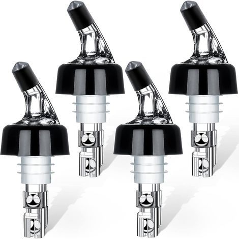 Lot de 4 doseurs automatiques pour bouteilles - Doseur rapide pour alcool, vin et cocktails - Outil de bar à domicile - 30 ml-AquaForge (1/5)