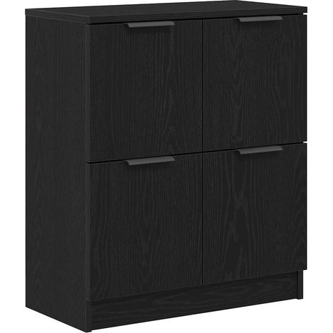 Buffet,Bahut,Meuble de Rangement Noir 60 x 30 x 70 cm Bois d'ingénierie CFW93196 (1/5)