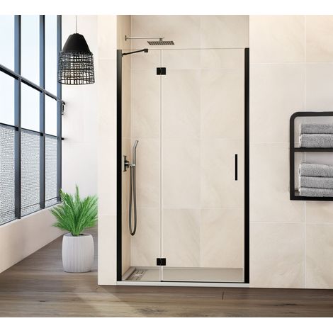 PAROI FIXE + PORTE BATTANTE PLAGE D'INSTALLATION 104.5-110 cm (40-65) MODÈLE: BISAGLASS TITANE (1/4)