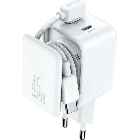Joyroom JR-TCL05 45W GaN-Wandladegerät mit Kabelorganisator – Weiß (1/5)