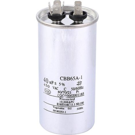 Condensateur de démarrage 40µF 450V en aluminium pour climatiseur et lave-linge (1/5)