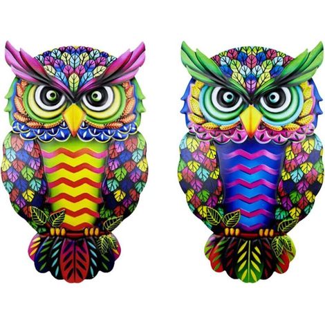 Décoration murale oiseau en métal, lot de 2 – Décoration murale art déco unique pour la maison et le jardin, résistante aux (1/5)