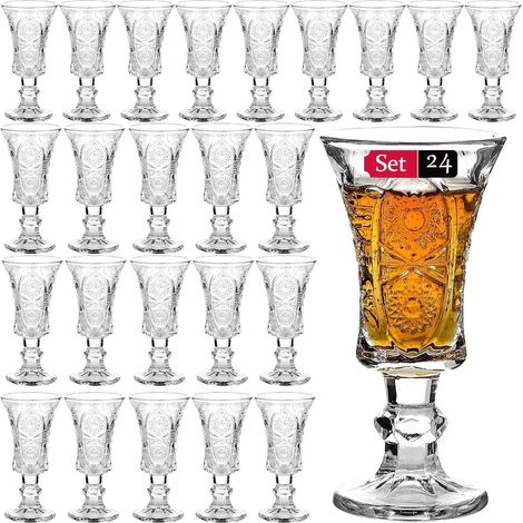 Schnapsgläser 45 ml, bleifreies Glas, schwerer Boden, Set 24 Stück (1/5)