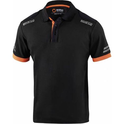 SPARCO POLO TOLEDO BLACK ORANGE TG XL