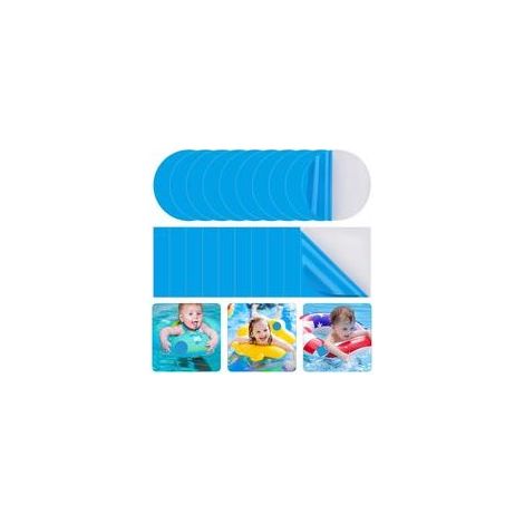 20pcs Patchs de Réparation Auto-Adhésifs en PVC, Kit Reparation Piscine Bleu, Kit Reparation Spa Gonflable, pour Ballons de Plage, Bateau/Piscines/Canoe Gonflable