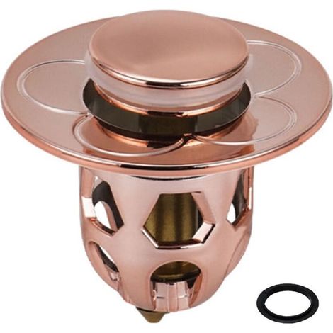 Bouchon d'évier en acier inoxydable bouchon d'évier universel bouchon de vidange pour lavabo de comptoir bouchon de bain,or rose (1/5)