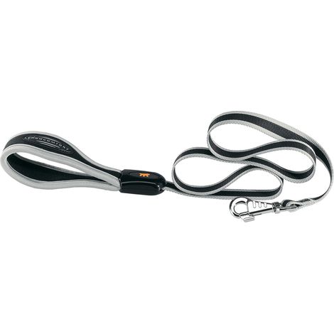Ferplast ERGOCOMFORT G Laisse en nylon avec poignée ergonomique - en différentes couleurs et mesures. Variante G15/120 - Misure: 15 mm x L 120 cm - Argent
