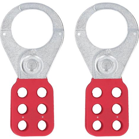 2 Stück Sicherheits-Etikettierungsriegel, 1,5 Zoll, industriell, 6-Loch, verzinkter Stahl (1/4)