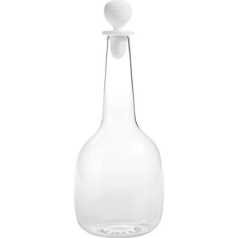 Zafferano Bottiglia Bilia in vetro borosilicato bianco fatta a mano, design elegante e minimalista per servire acqua e bevande con stile raffinato (1/3)