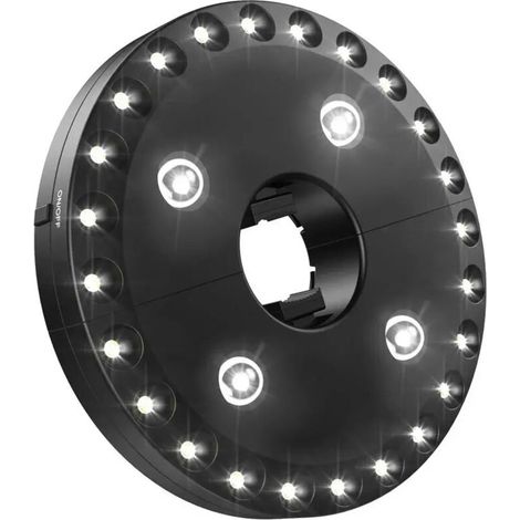 Parasol à 28 LED avec éclairage LED 3 modes, ultra lumineux, rechargeable par USB, sans fil. Lampe LED pour camping, jardin, plage, extérieur, barbecue, fête. (1/5)