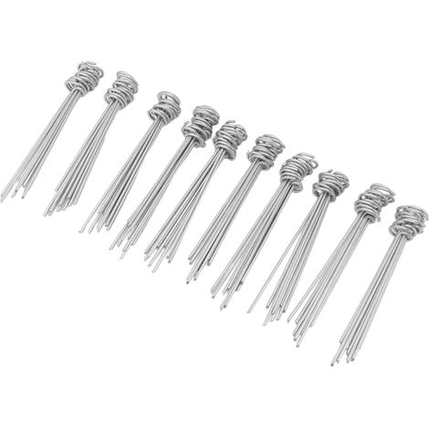 Lot de 100 piquets de sol en fer galvanisé antirouille, pour stabiliser gazon artificiel, barrière anti-mauvaises herbes, toile de jardin, filet pare-soleil (1/5)
