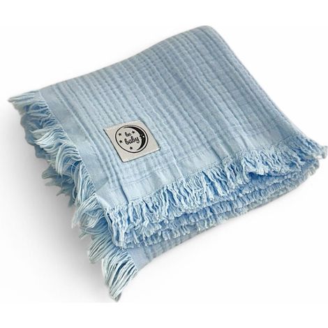 Copertina per neonati 100x120 Mussola Be Baby Blue Soft (1/4)