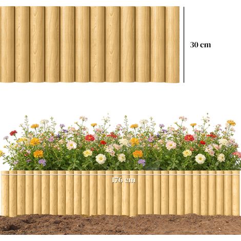 Gartenzaun Zaun aus Holz 176 cm x 30 cm Zaunelemente Hundezaun für Garten Blumenbeete Tierbarriere (1/5)
