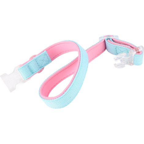 Atmungsaktives Hundehalsband aus strapazierfähigem Polyester, farblich passend zu Ihrem Halsband (blau und rosa), mit Schnalle, ideal für Outdoor-Aktivitäten. Größe M, 2 cm breit, verstellbar von 31 b (1/5)