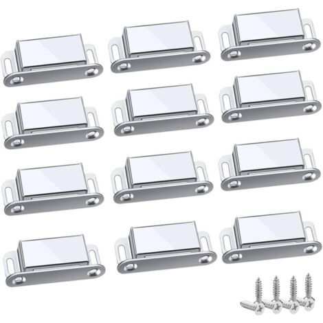 Loquet Magnetique, 12 Pièces Aimants loqueteaux magnétiques Placard Aimant Puissant Robuste Jusqu'à 6kg, Pour Tiroirs Porte de Douche Aimanté Armoire Placard, Cabinet, Meubles (45mm-12pc) (1/5)