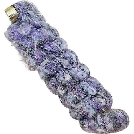 Élastique à cheveux en spirale de téléphone arc-en-ciel, pince à cheveux, outil de tressage, spirale en laine cachemire colorée pour fille-Purple (1/5)