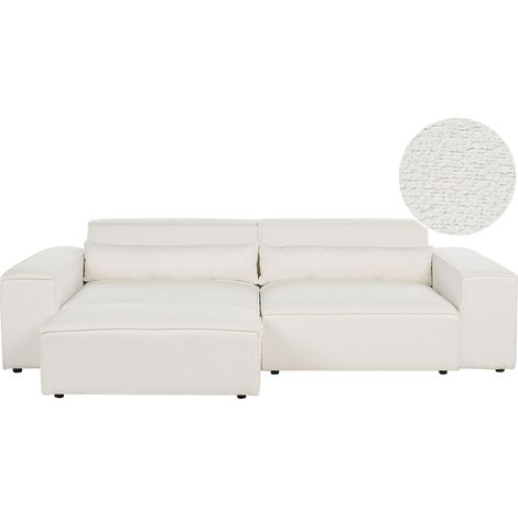Modular Sofa 2 Seater HELLNAR Boucle Off-White with Ottoman (1/5)