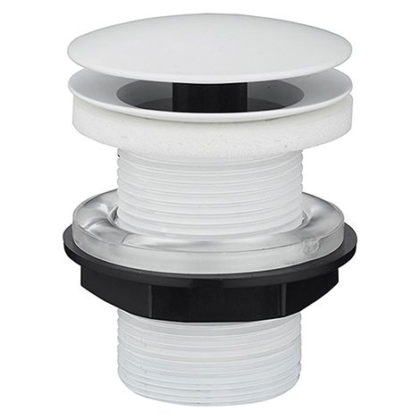 Edouard Rousseau – Bonde de lavabo à écoulement libre – Sans trop-plein – Laiton blanc – Hauteur 74.8 mm – Diamètre Ø 63 mm – Sortie 33x42 (1"1/4)